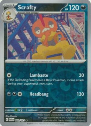 061 Scrafty - Reverse Holo, Paldean Fates, reverse, 4.00 kr, Pokesingles. Kjøp pokemon kort til lave priser hos oss.