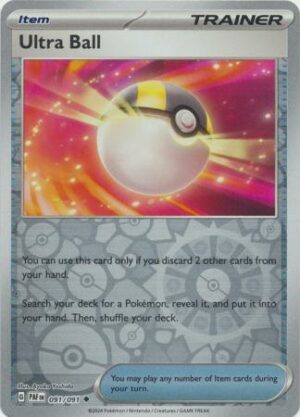 091 Ultra Ball - Reverse Holo, Paldean Fates, reverse,trainer, 5.00 kr, Pokesingles. Kjøp pokemon kort til lave priser hos oss.