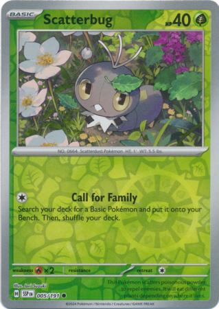 Scatterbug Reverse Holo 005 - Surging Sparks Pokesingles
