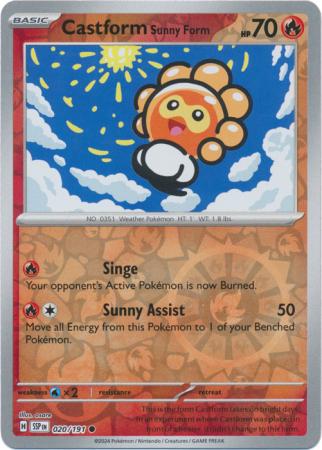 Castform Sunny Form Reverse Holo 020 - Surging Sparks Pokesingles