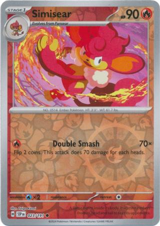 Simisear Reverse Holo 023 - Surging Sparks Pokesingles