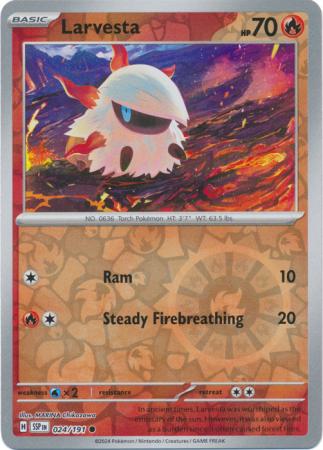 Larvesta Reverse Holo 024 - Surging Sparks Pokesingles