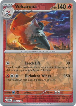 Volcarona Reverse Holo 025 - Surging Sparks Pokesingles