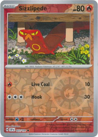 Sizzlipede Reverse Holo 027 - Surging Sparks Pokesingles