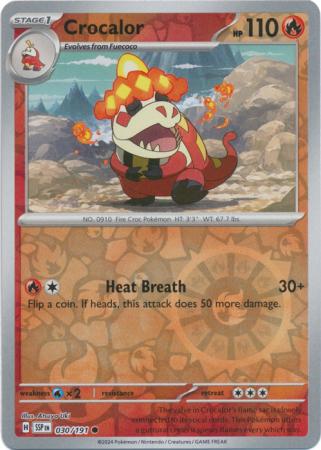 Crocalor Reverse Holo 030 - Surging Sparks Pokesingles