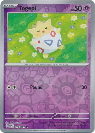 Togepi Reverse Holo 070 - Surging Sparks Pokesingles