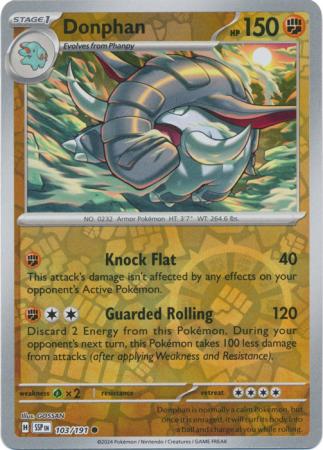 Donphan Reverse Holo 103 - Surging Sparks Pokesingles