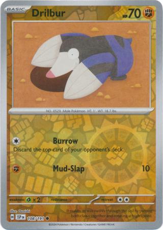 Drilbur Reverse Holo 108 - Surging Sparks Pokesingles