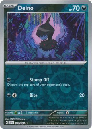 Deino Reverse Holo 117 - Surging Sparks Pokesingles