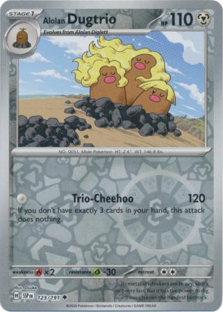 Alolan Dugtrio Reverse Holo 123 - Surging Sparks Pokesingles