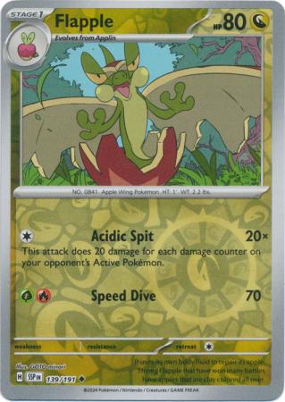 Flapple Reverse Holo 139 - Surging Sparks Pokesingles