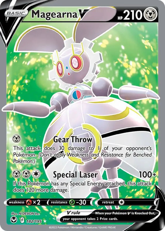 Magearna V 182, Silver Tempest | Sword & Shield, , 0.00 kr, Pokesingles. Kjøp pokemon kort til lave priser hos oss.