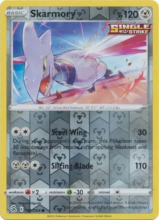 Skarmory Reverse Holo 182, Fusion Strike | Sword & Shield, , 0.00 kr, Pokesingles. Kjøp pokemon kort til lave priser hos oss.