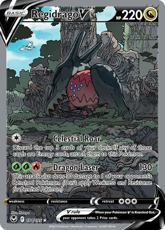 Regidrago V 184, Silver Tempest | Sword & Shield, , 0.00 kr, Pokesingles. Kjøp pokemon kort til lave priser hos oss.