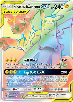 Pikachu & Zekrom GX Secret 184 - Team Up Pokesingles