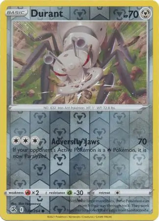 Durant Reverse Holo 184, Fusion Strike | Sword & Shield, , 0.00 kr, Pokesingles. Kjøp pokemon kort til lave priser hos oss.