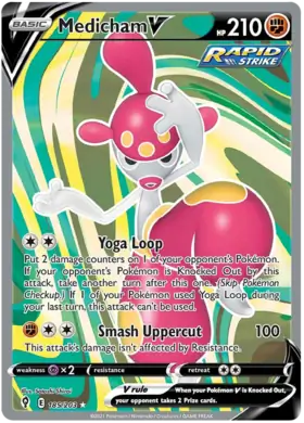 Medicham V 185, Evolving Skies | Sword & Shield, secret, 5.00 kr, Pokesingles. Kjøp pokemon kort til lave priser hos oss.