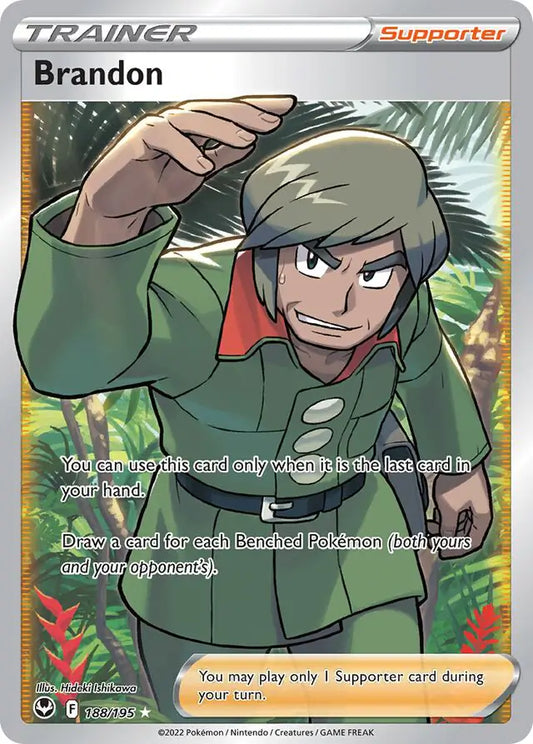 Brandon 188, Silver Tempest | Sword & Shield, , 0.00 kr, Pokesingles. Kjøp pokemon kort til lave priser hos oss.
