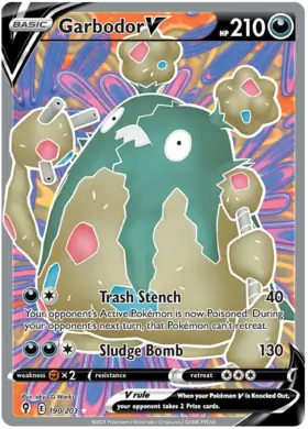 Garbodor V 190, Evolving Skies | Sword & Shield, secret, 5.00 kr, Pokesingles. Kjøp pokemon kort til lave priser hos oss.