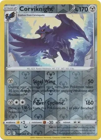 Corviknight Reverse Holo 190, Fusion Strike | Sword & Shield, , 0.00 kr, Pokesingles. Kjøp pokemon kort til lave priser hos oss.