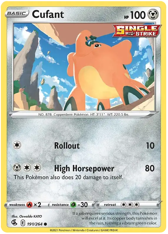 Cufant 191, Fusion Strike | Sword & Shield, , 0.00 kr, Pokesingles. Kjøp pokemon kort til lave priser hos oss.
