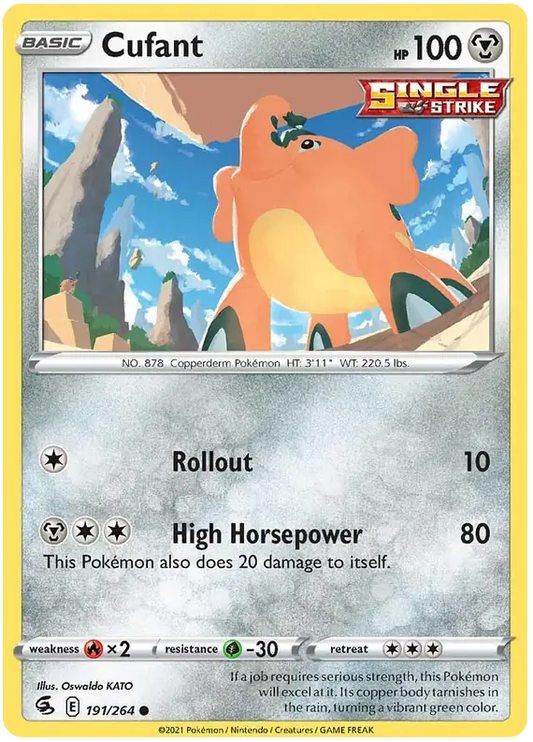 Cufant 191, Fusion Strike | Sword & Shield, , 0.00 kr, Pokesingles. Kjøp pokemon kort til lave priser hos oss.