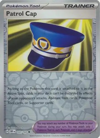 Patrol Cap Reverse Holo 191, Obsidian Flames | Scarlet & Violet, trainer, 5.00 kr, Pokesingles. Kjøp pokemon kort til lave priser hos oss.