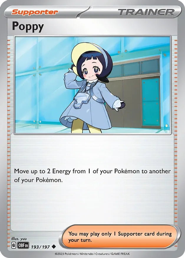 Poppy 193, Obsidian Flames | Scarlet & Violet, secret, 5.00 kr, Pokesingles. Kjøp pokemon kort til lave priser hos oss.