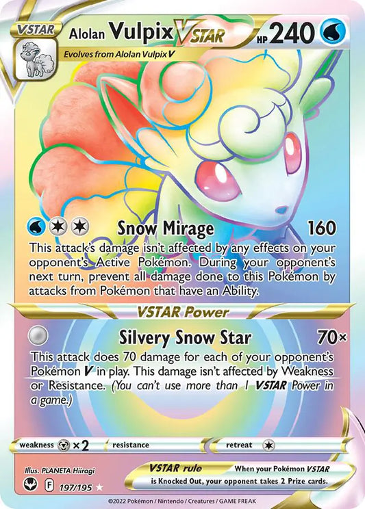 Alolan Vulpix VSTAR 197, Silver Tempest | Sword & Shield, , 0.00 kr, Pokesingles. Kjøp pokemon kort til lave priser hos oss.