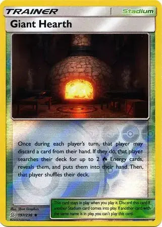 Giant Hearth Reverse Holo 197/236 - Unified Minds Pokesingles