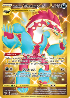 Galarian Obstagoon Secret 198 - Vivid Voltage Pokesingles