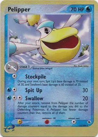 Pelipper Reverse Holo 19 - Ruby and Sapphire Pokesingles