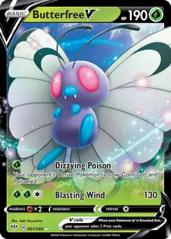 Butterfree V 001, Darkness Ablaze | Sword & Shield, , 20.00 kr, Pokesingles. Kjøp pokemon kort til lave priser hos oss.