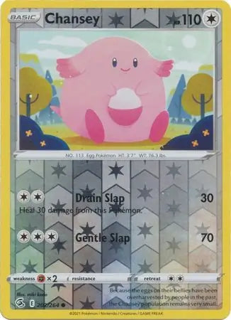 Chansey Reverse Holo 202, Fusion Strike | Sword & Shield, , 0.00 kr, Pokesingles. Kjøp pokemon kort til lave priser hos oss.