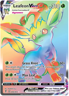 Leafeon VMAX 204, Evolving Skies | Sword & Shield, secret, 5.00 kr, Pokesingles. Kjøp pokemon kort til lave priser hos oss.
