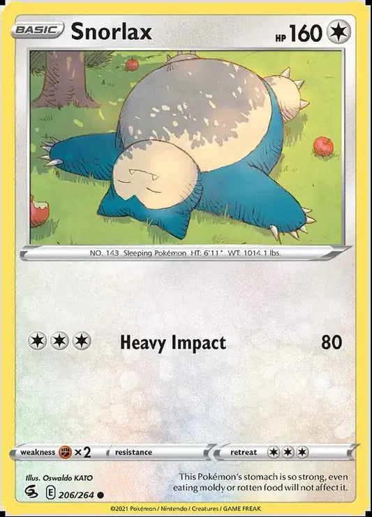Snorlax 206, Fusion Strike | Sword & Shield, , 0.00 kr, Pokesingles. Kjøp pokemon kort til lave priser hos oss.