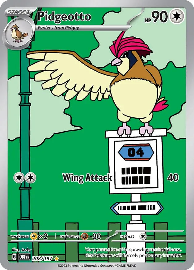 Pidgeotto 208, Obsidian Flames | Scarlet & Violet, secret, 5.00 kr, Pokesingles. Kjøp pokemon kort til lave priser hos oss.
