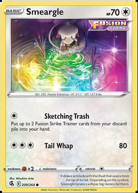 Smeargle 209, Fusion Strike | Sword & Shield, , 0.00 kr, Pokesingles. Kjøp pokemon kort til lave priser hos oss.