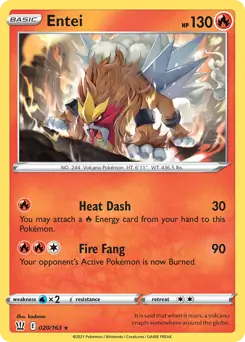 Entei Holo Rare 020 - Battle Styles