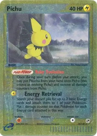 Pichu Reverse Holo 20 - Sandstorm Pokesingles
