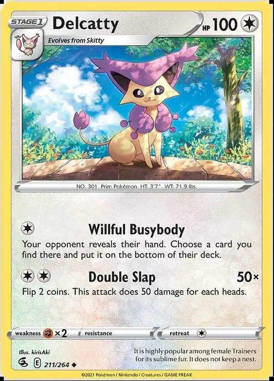 Delcatty 211, Fusion Strike | Sword & Shield, , 0.00 kr, Pokesingles. Kjøp pokemon kort til lave priser hos oss.