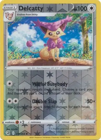 Delcatty Reverse Holo 211, Fusion Strike | Sword & Shield, , 0.00 kr, Pokesingles. Kjøp pokemon kort til lave priser hos oss.