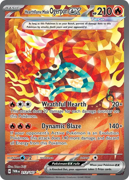 Hearthflame Mask Ogerpon ex 212, Twilight Masquerade | Scarlet & Violet, secret, 5.00 kr, Pokesingles. Kjøp pokemon kort til lave priser hos oss.