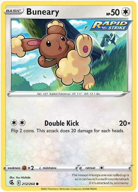 Buneary 212, Fusion Strike | Sword & Shield, , 0.00 kr, Pokesingles. Kjøp pokemon kort til lave priser hos oss.