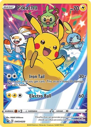 Pikachu - SWSH020, Sword & Shield Promos | Sword & Shield, promo, 396.00 kr, Pokesingles. Kjøp pokemon kort til lave priser hos oss.