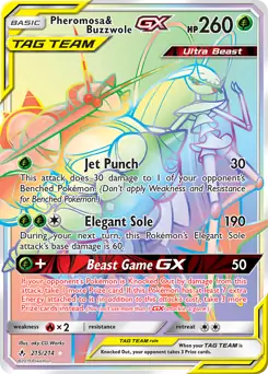 Pheromosa & Buzzwole GX Secret 215 - Unbroken Bonds Pokesingles