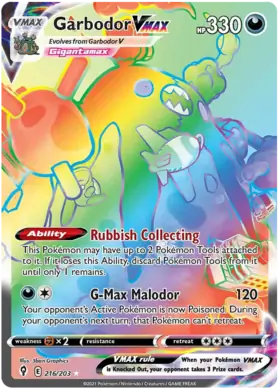 Garbodor VMAX 216, Evolving Skies | Sword & Shield, secret, 5.00 kr, Pokesingles. Kjøp pokemon kort til lave priser hos oss.