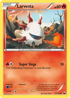 Larvesta 21 - Dark Explorers Pokesingles