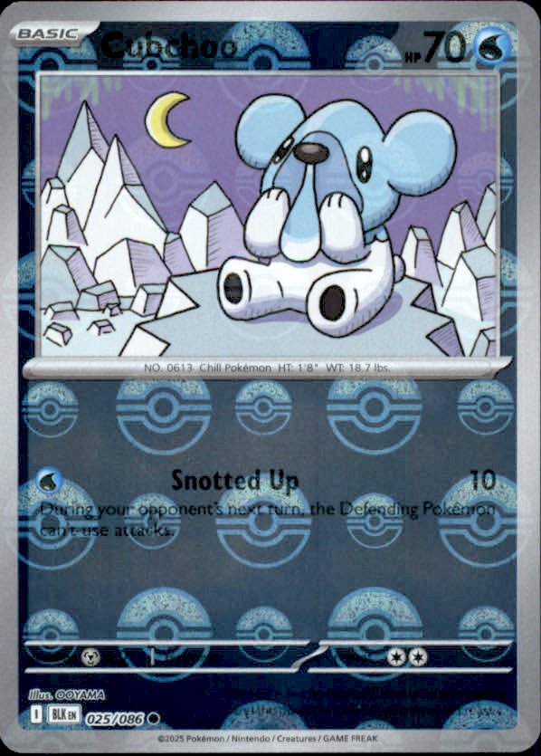 Cubchoo Poke ball Holo 025 - Black Bolt Pokesingles