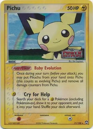 Pichu Reverse Holo 21 - Power Keepers Pokesingles